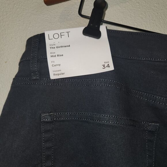 Loft Made And Loved Gray The Girlfriend Mid Rise Curvy Fit‎ Women's Size 18 - Picture 4 of 4
